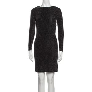 Michael Kors black glitter crew neck mini dress M women's